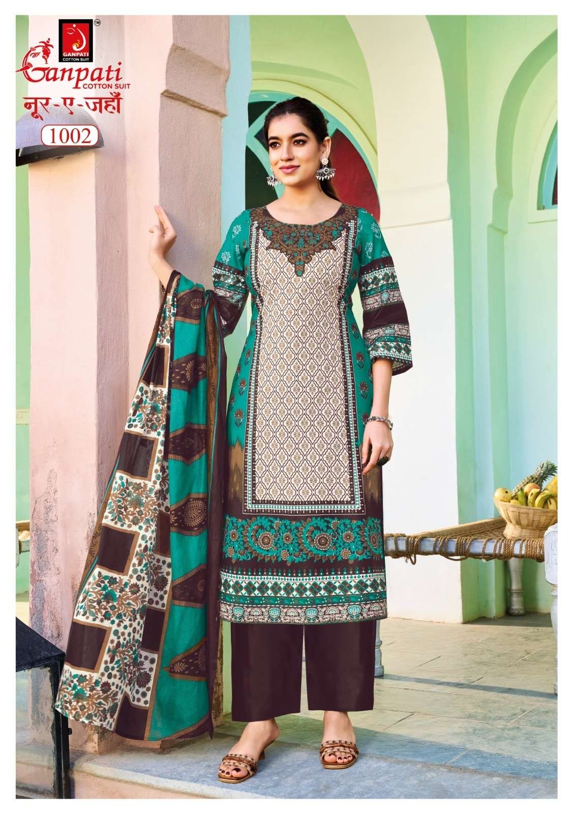 Ganpati Noor-E-Jahan Cotton Printed Unstitched Pakistani Suit