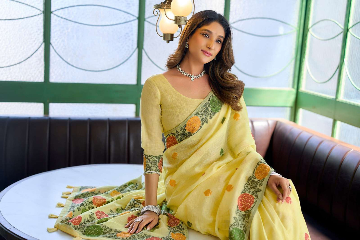 Gobuni Suman 3801 To 3806 Linen Jacquard Handloom Saree - Amrah Wholesale