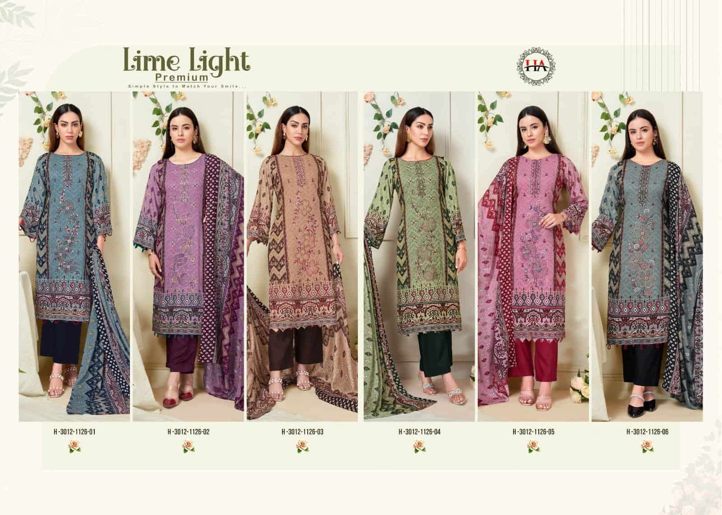 Harshit Fashion Hub Lime Light Premium Rayon Dress Material