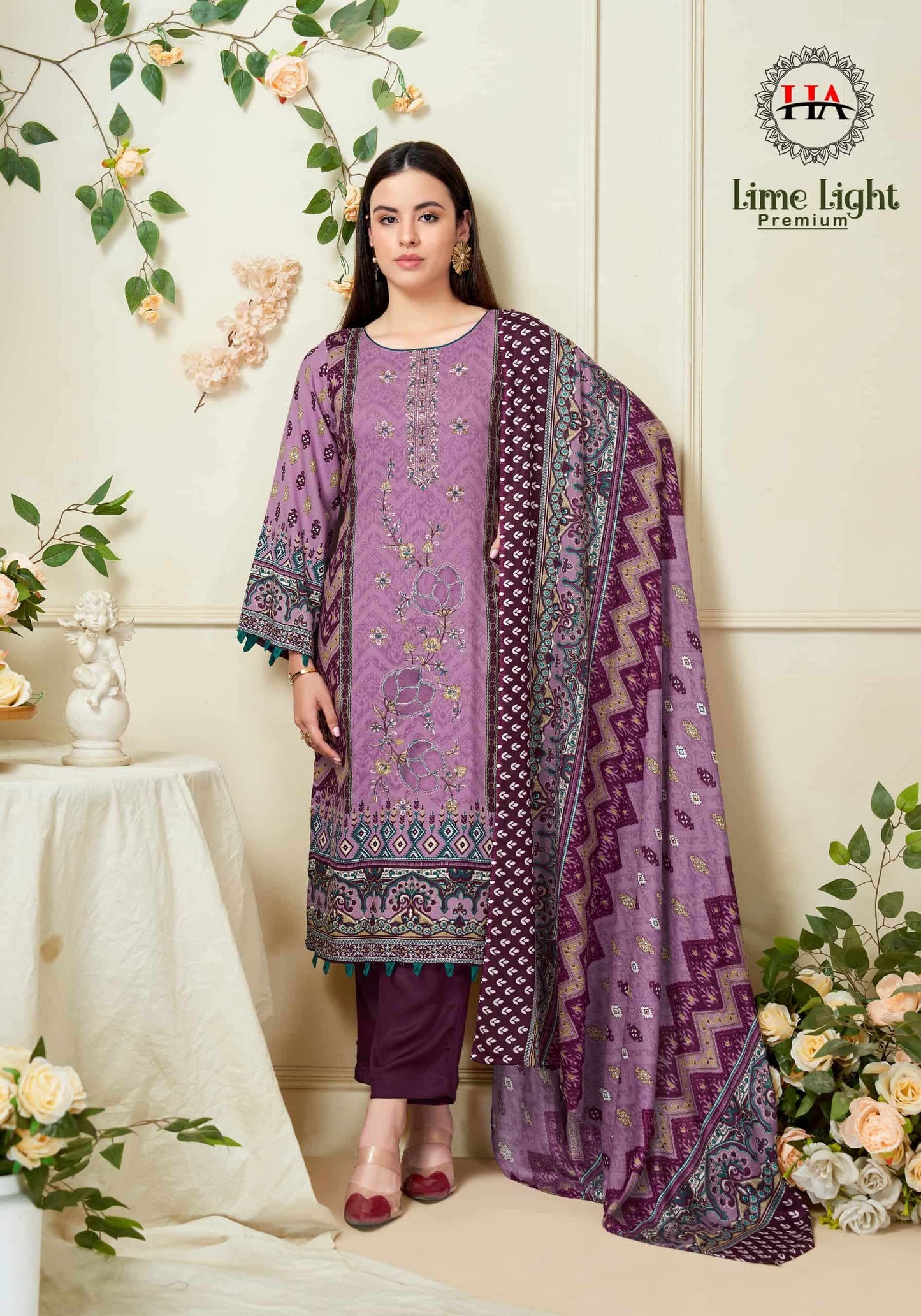 Harshit Fashion Hub Lime Light Premium Rayon Dress Material