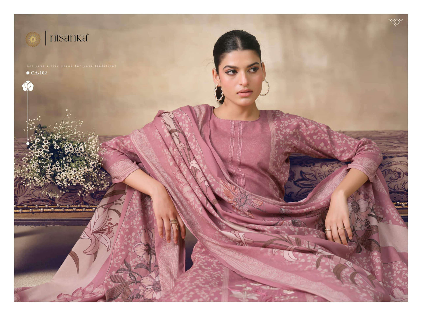 Hermitage Cashmere Vol 6 Pure Viscose Lawn Dress Material