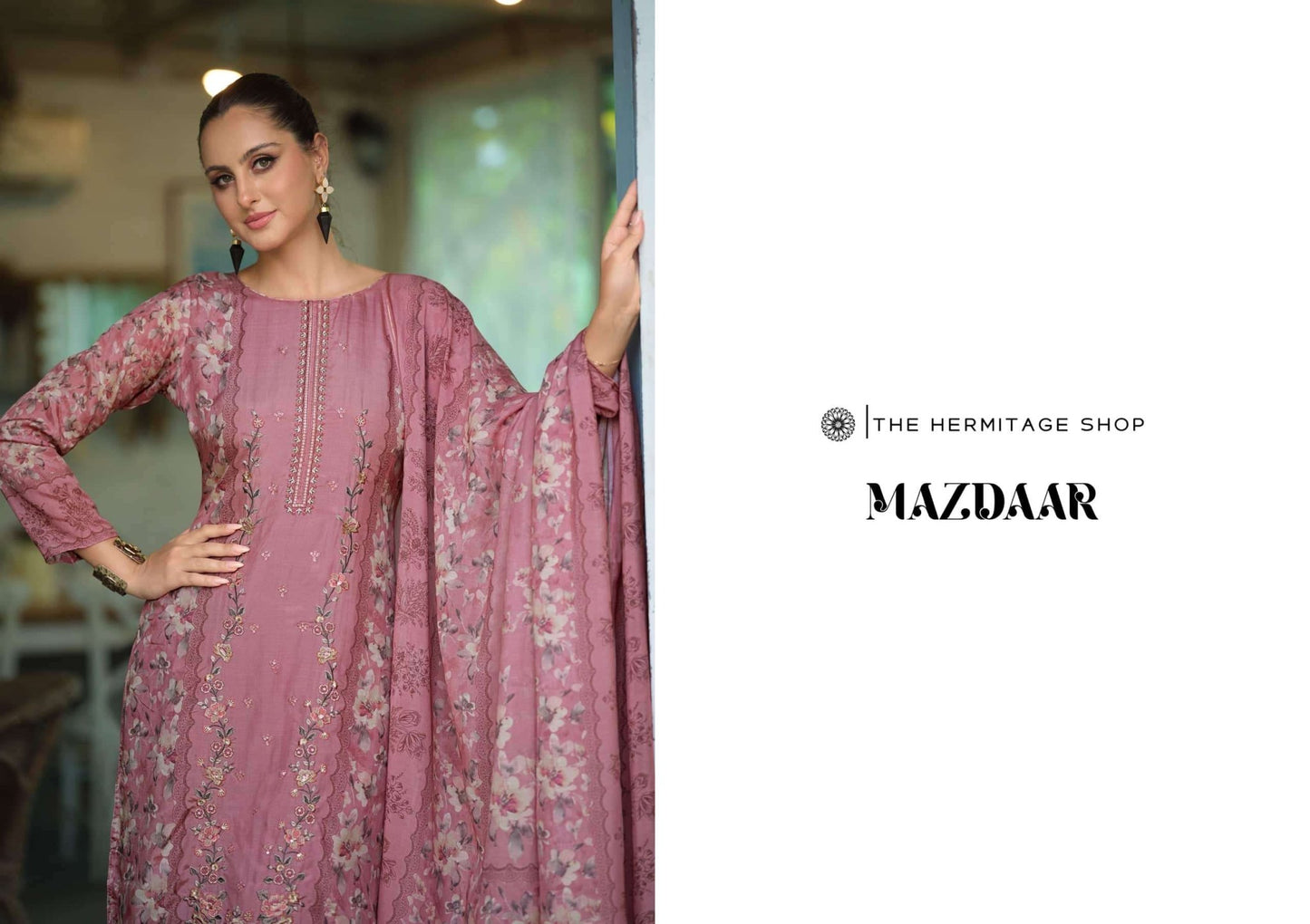 Hermitage Mazdaar Giza PK Lawn Embroidered Pakistani Suit - Amrah Wholesale