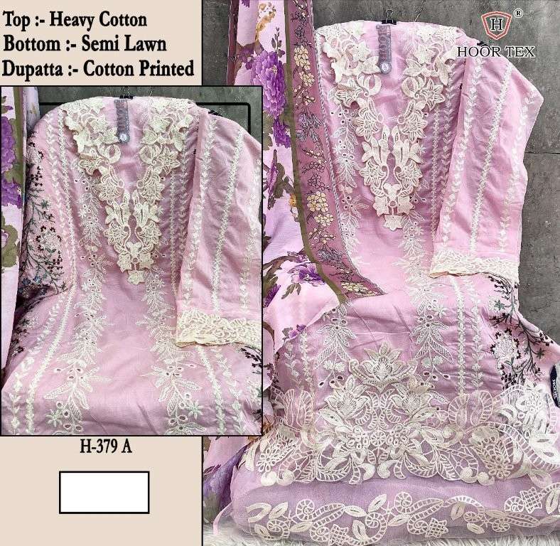 Hoor Tex H - 379 Cotton Pakistani Suit Wholesale Surat India - Amrah Wholesale