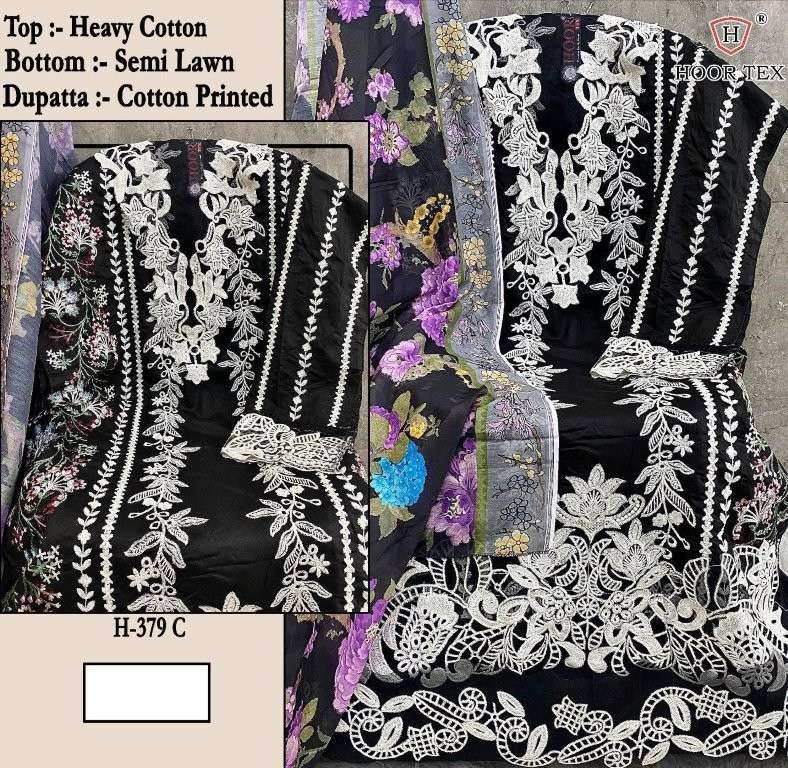 Hoor Tex H - 379 Cotton Pakistani Suit Wholesale Surat India - Amrah Wholesale