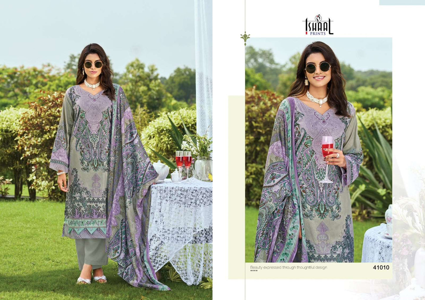 Ishaal Prints Gulmohar Vol 41 Pure Lawn Salwar Suit Wholesale