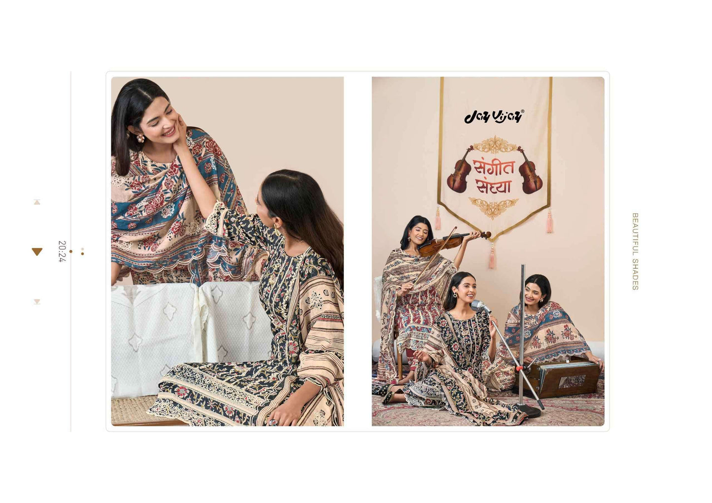 Jay Vijay Jahaan Vol 2 Pure Cotton Block Print Embroidered Dress Material