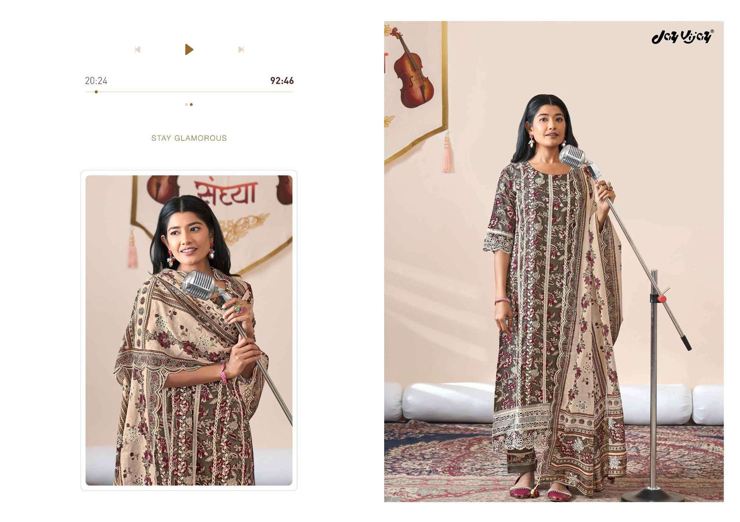 Jay Vijay Jahaan Vol 2 Pure Cotton Block Print Embroidered Dress Material