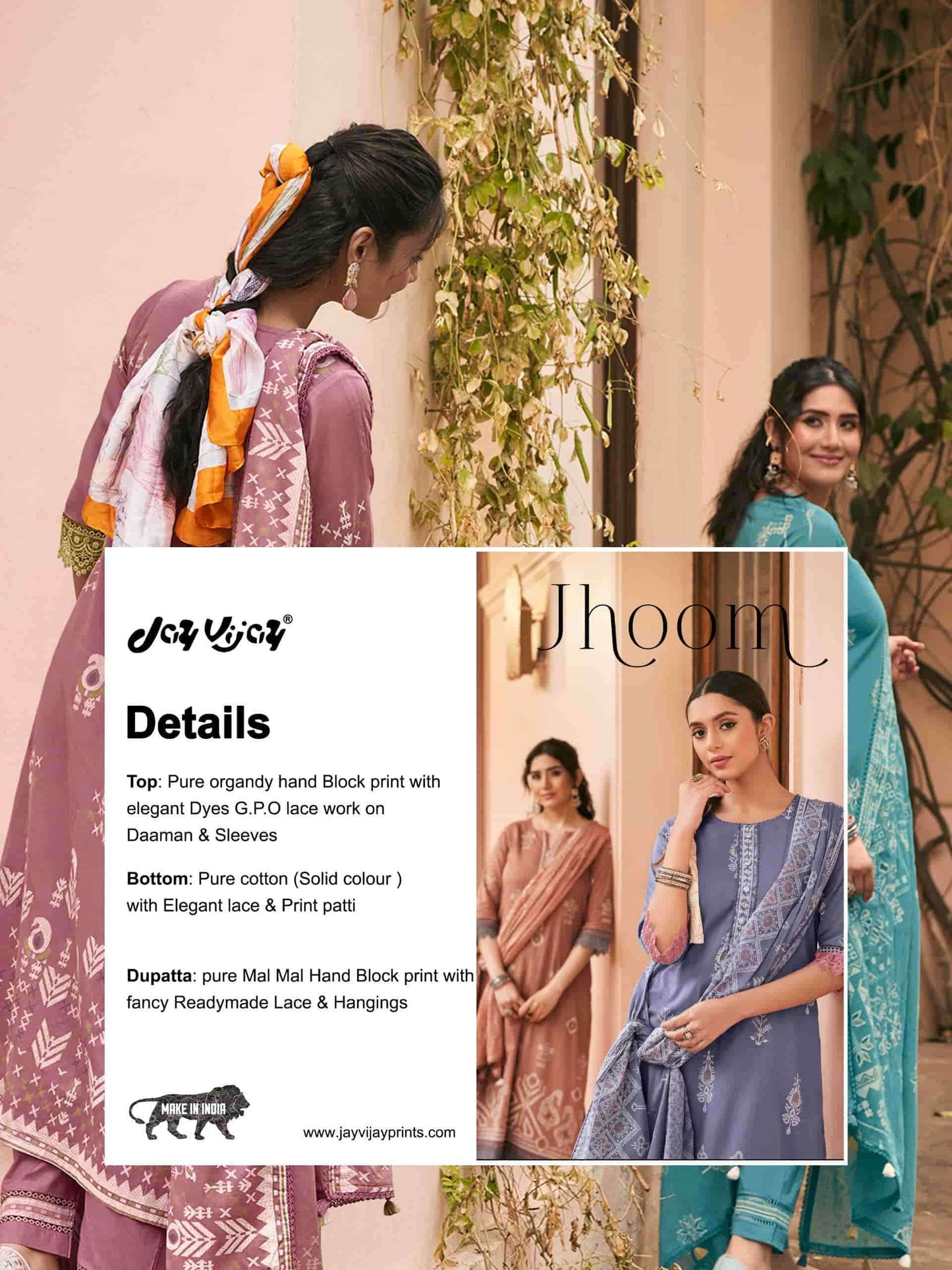 Jay Vijay Jhoom Organdy Dress Material Wholesale - Amrah Wholesale