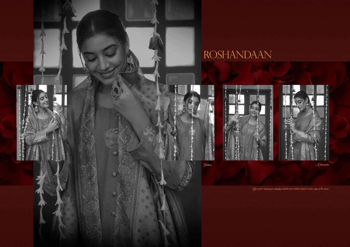 Jay Vijay Roshandaan Premium Mal Chanderi Tissue Dress Material - Amrah Wholesale