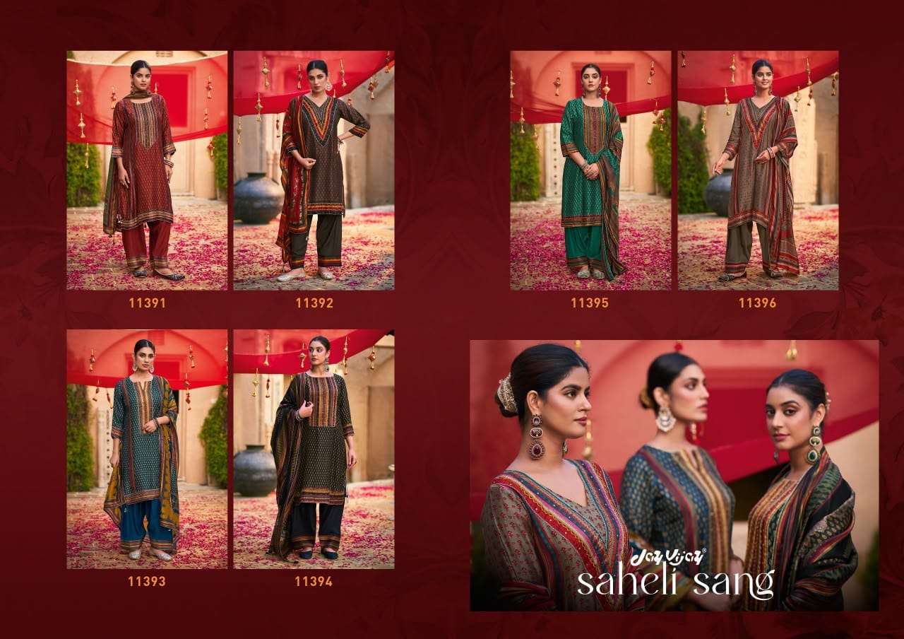 Jay Vijay Saheli Sang Premium Bemberg Chiniya Silk Dress Material