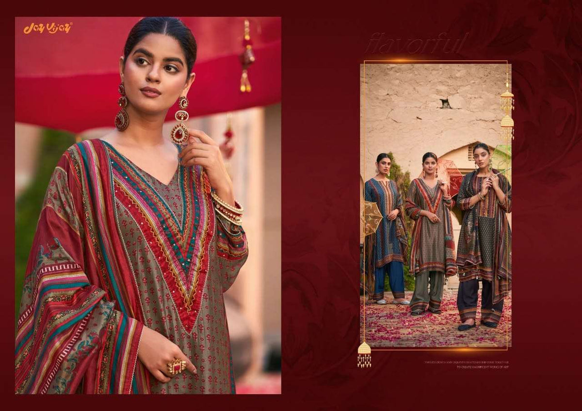 Jay Vijay Saheli Sang Premium Bemberg Chiniya Silk Dress Material - Amrah Wholesale