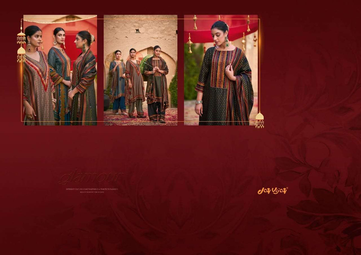 Jay Vijay Saheli Sang Premium Bemberg Chiniya Silk Dress Material - Amrah Wholesale