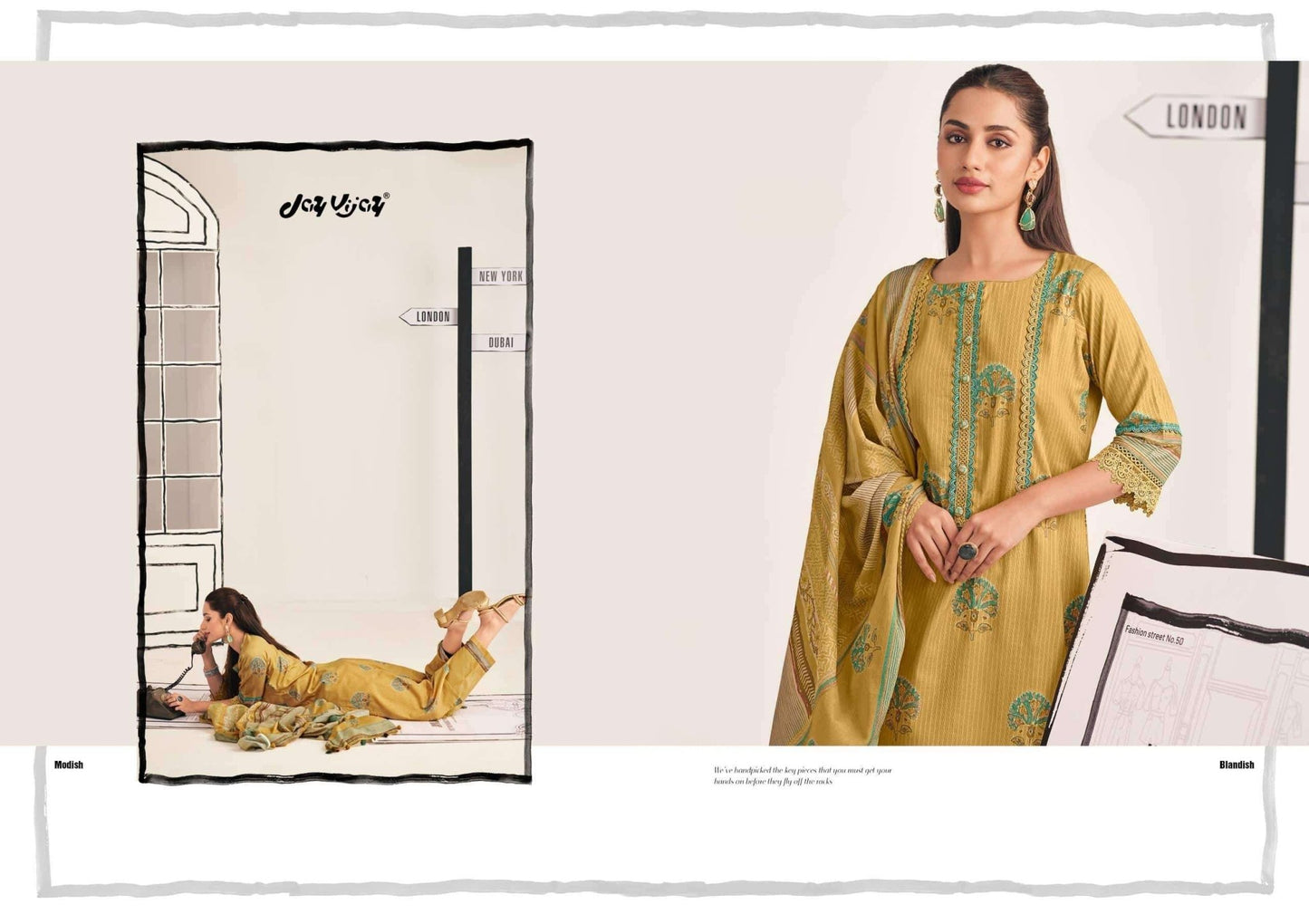Jay Vijay Shehar Diaries Premium Cotton Dress Material - Amrah Wholesale