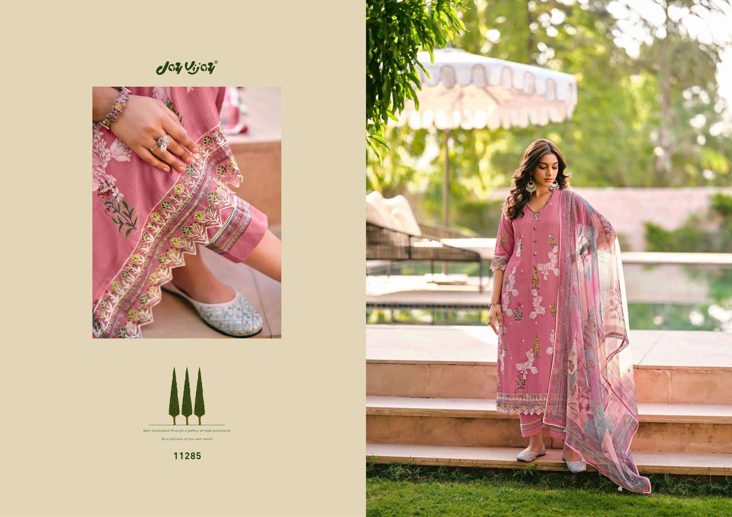 Jay Vijay Udaan Premium Chanderi Jacquard Dress Material