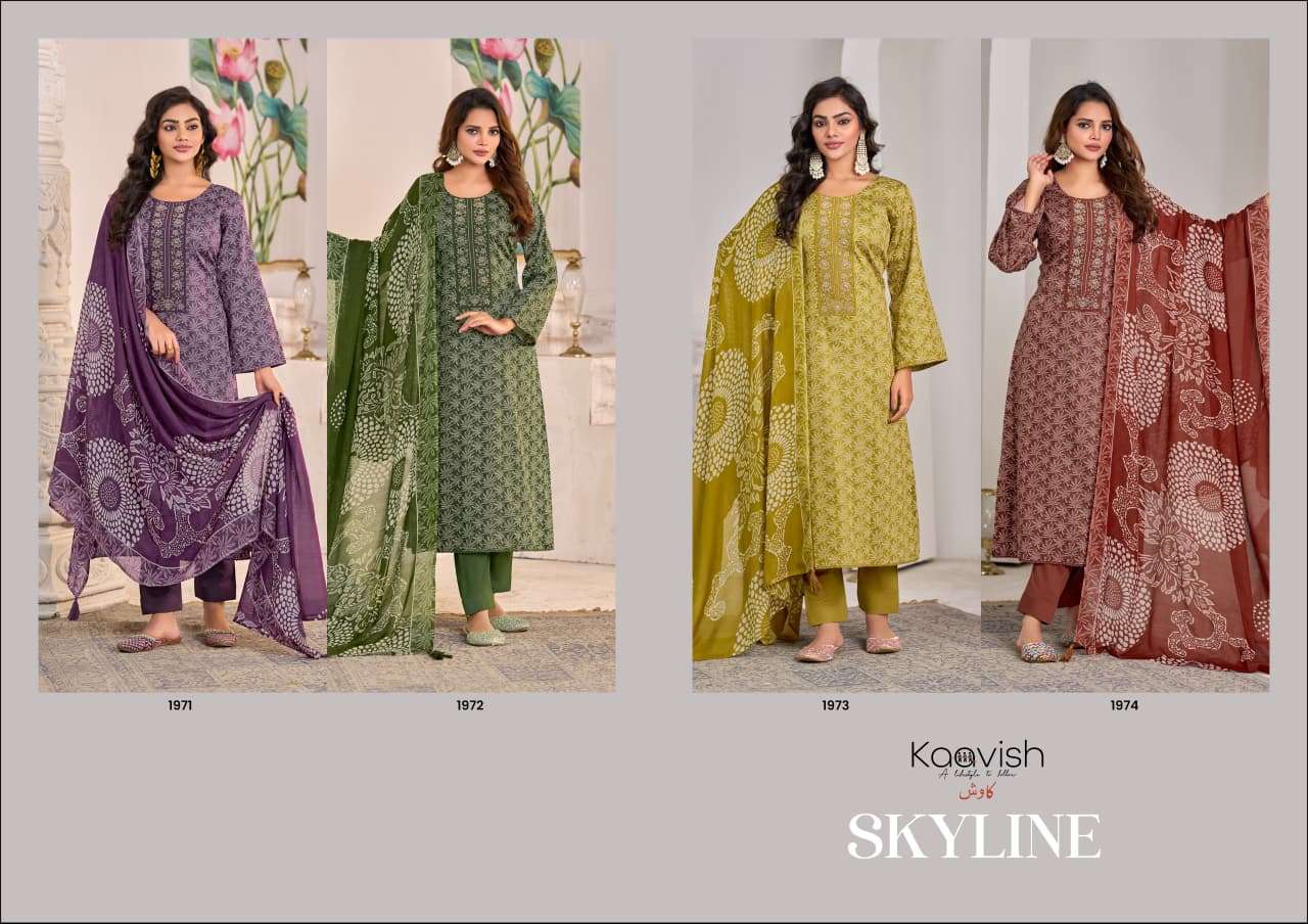 Kaavish Fashion Skyline Pure Jam Silk Dress Material - Amrah Wholesale