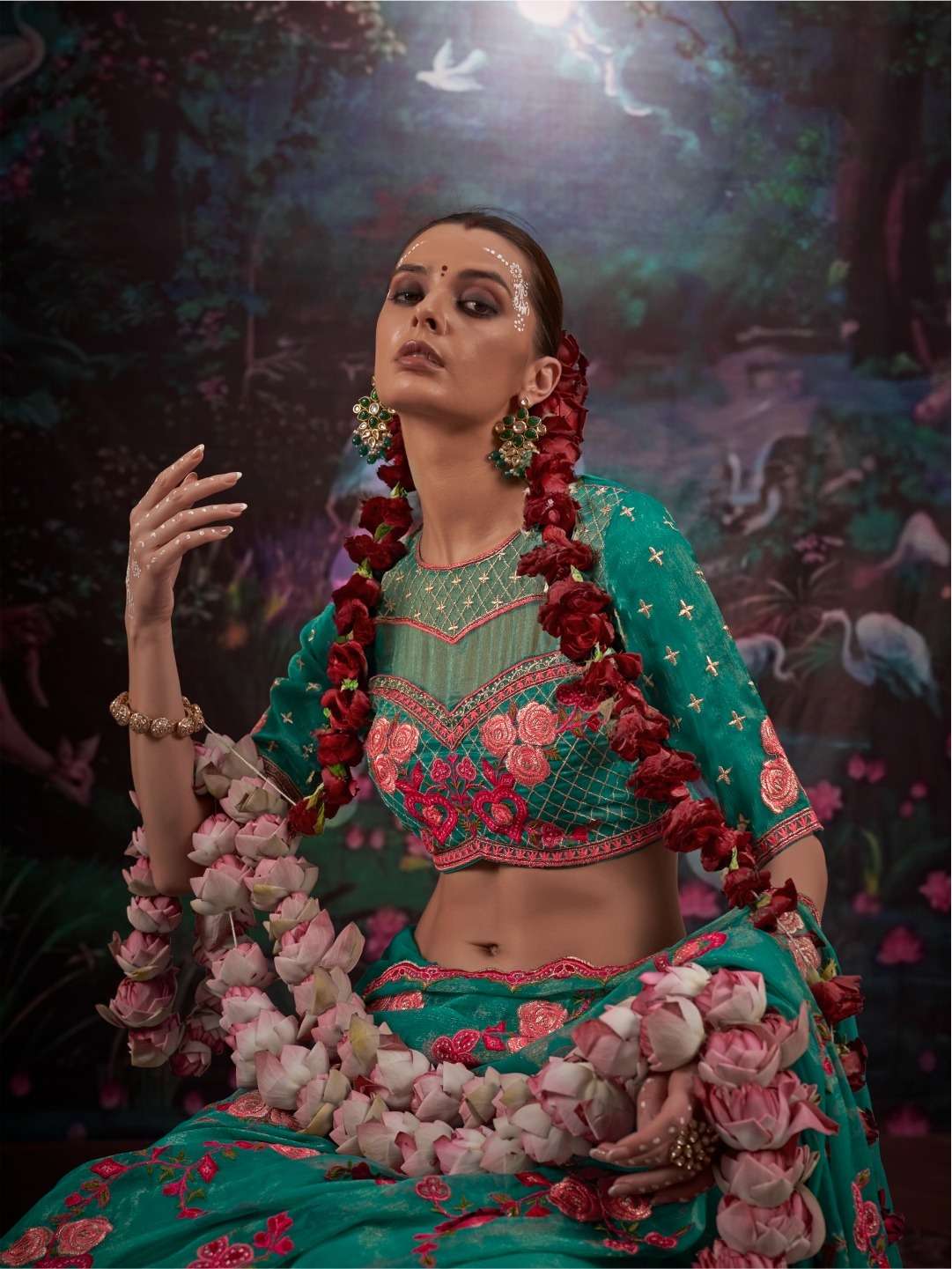 Kalaakand Madhuban Vol 1 Gold Shimmer Embroidered Saree - Amrah Wholesale