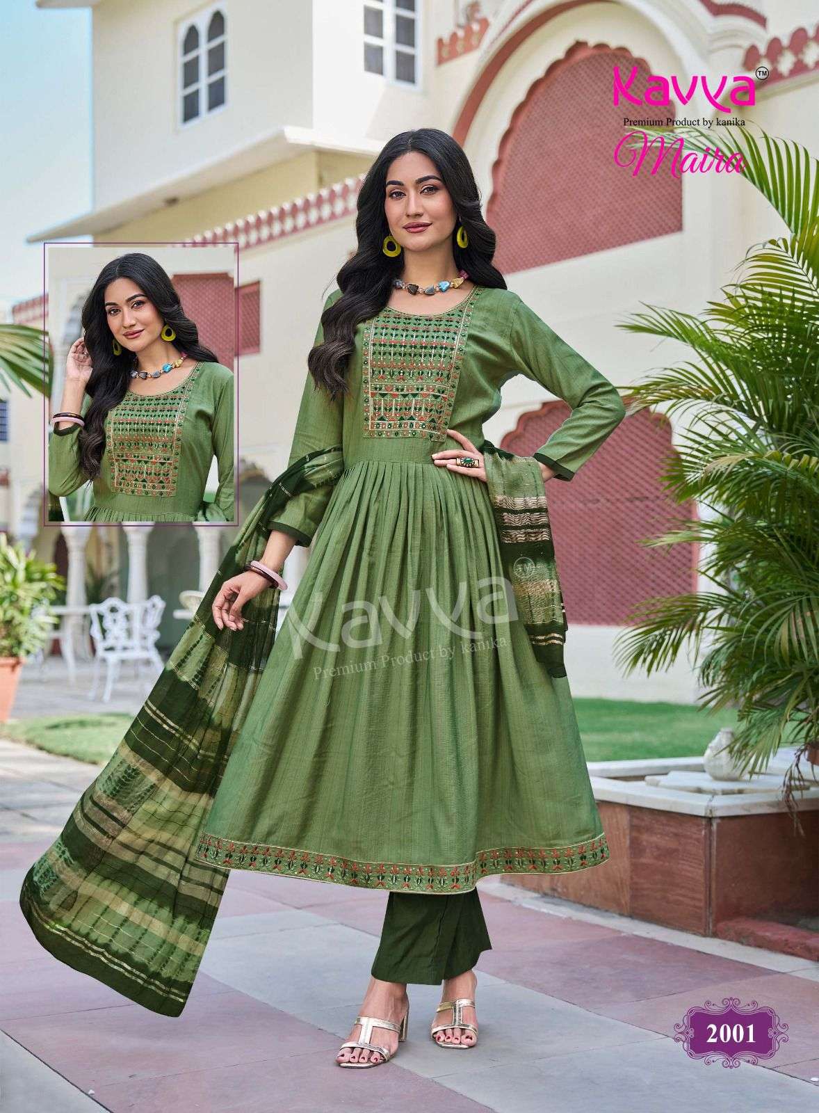 Kavya Maira Vol 2 Embroidered Kurti Pant Dupatta Set