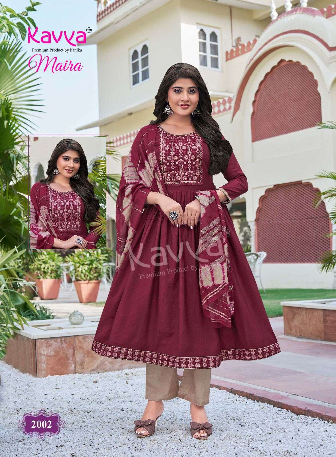 Kavya Maira Vol 2 Embroidered Kurti Pant Dupatta Set