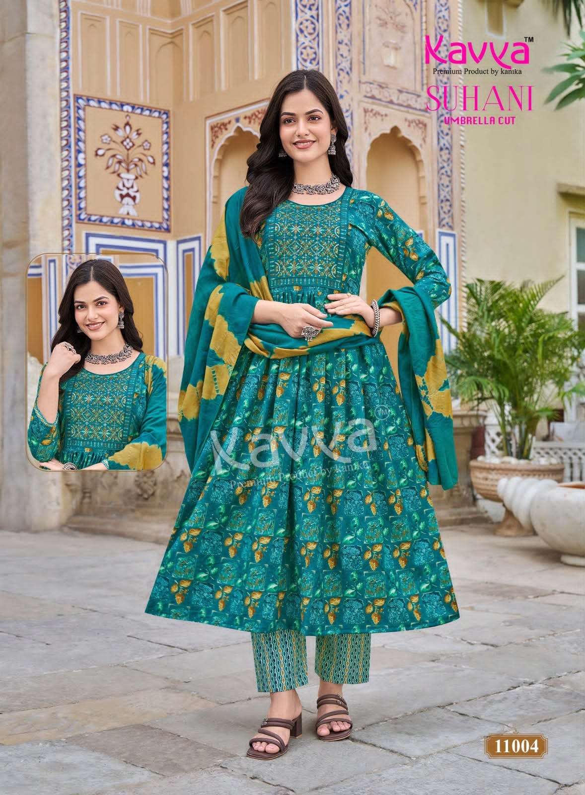 Kavya Suhani Vol 11 Viscose Feel Kurti Pant Dupatta Set - Amrah Wholesale