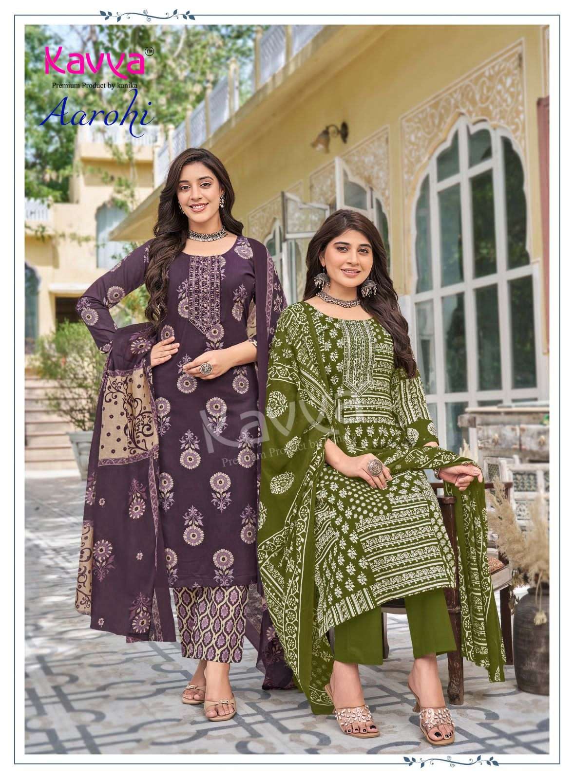 Kavya Suits Aarohi Vol 1 Pure Cotton Kurti Pant Dupatta Set - Amrah Wholesale