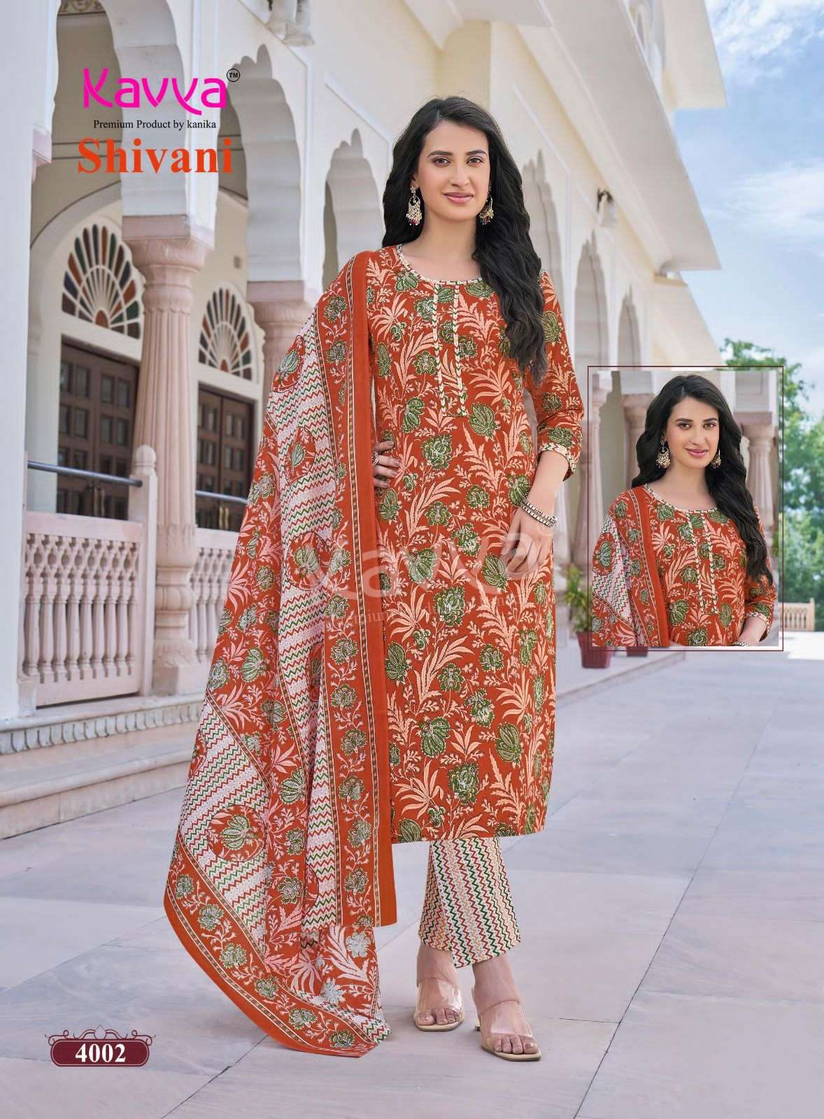 Kavya Suits Shivani Vol 4 Malaysian Cotton Kurti Pant Dupatta Set - Amrah Wholesale
