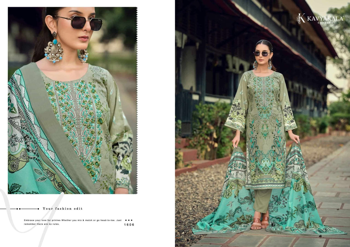 Kavyakala Rihaana Vol 16 Designer Lawn Cotton Dress Material Wholesale - Amrah Wholesale