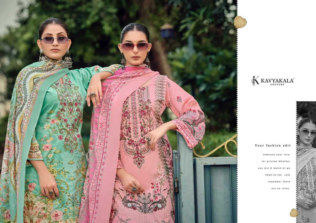 Kavyakala Rihaana Vol 16 Designer Lawn Cotton Dress Material Wholesale - Amrah Wholesale