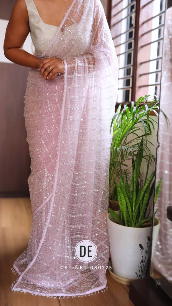 KC Beed 2 Soft Net Beads Work Premium Saree Collection