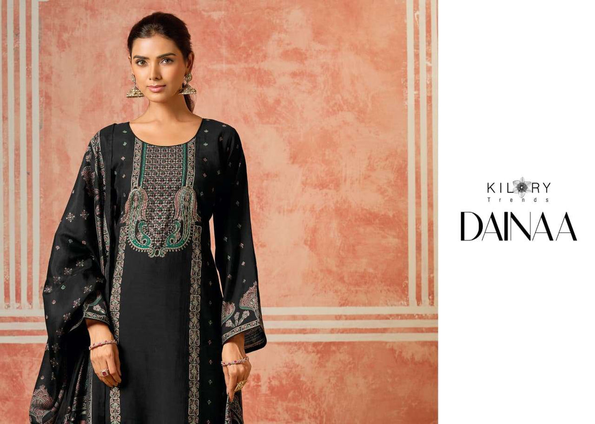Kilory Dainaa Pure Muslin Dress Material - Amrah Wholesale