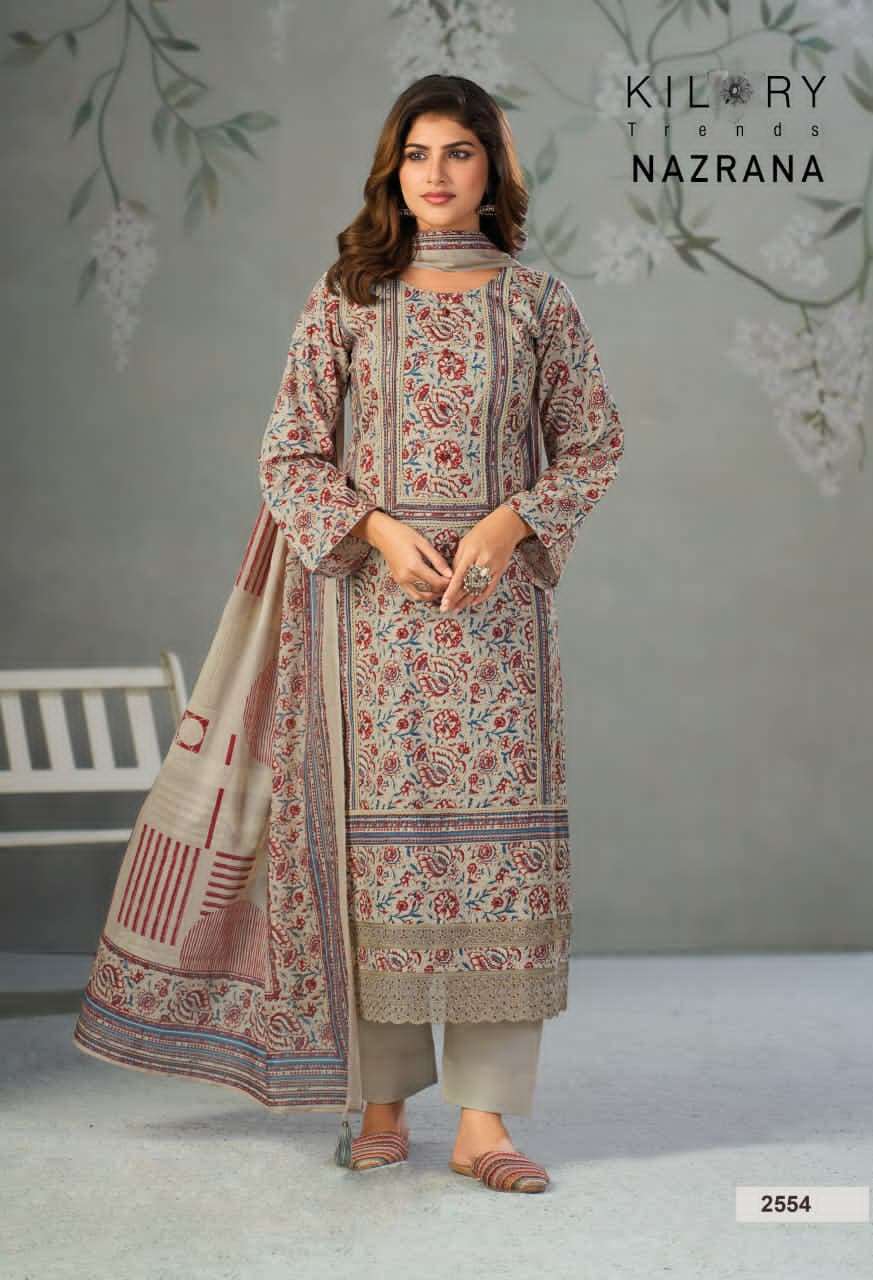 Kilory Nazrana Lawn Cotton Dress Material Wholesale - Amrah Wholesale