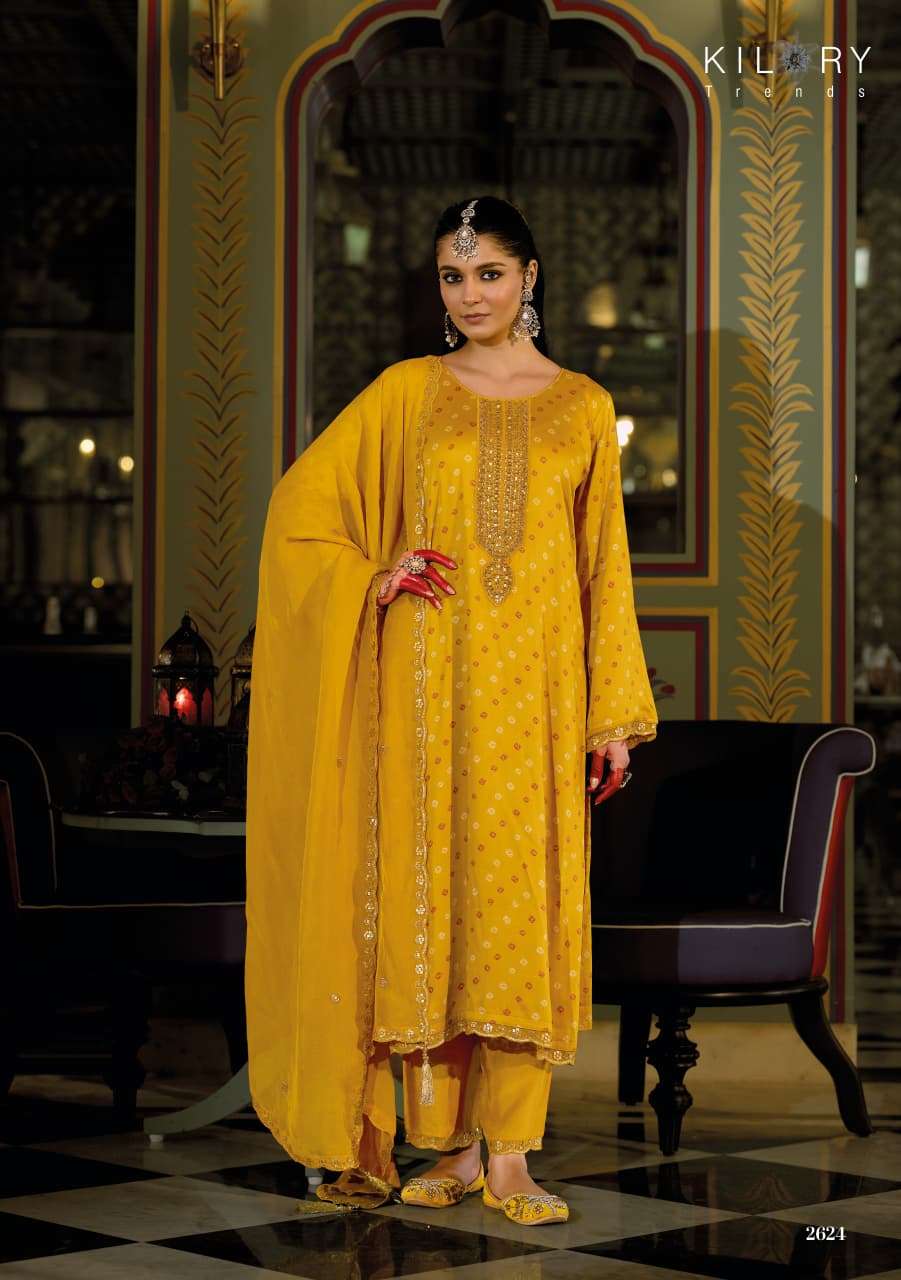Kilory Sone Ki Dor Pure Gajji Silk Dress Material - Amrah Wholesale