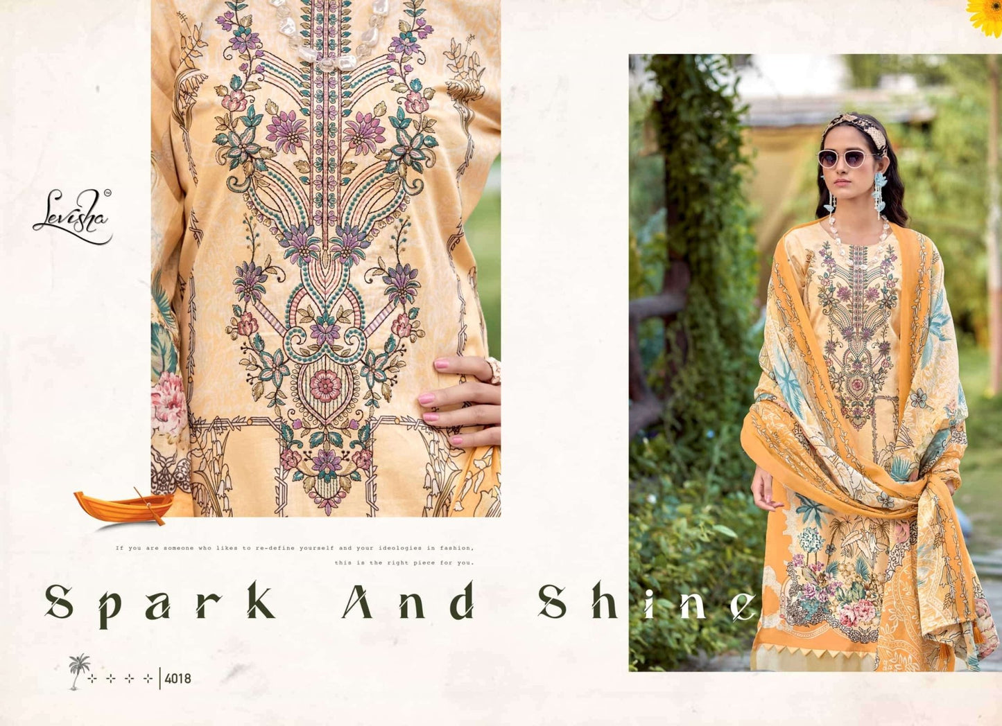 Levisha Muskan Vol 4 Cambric Cotton Embroidered Pakistani Suit - Amrah Wholesale