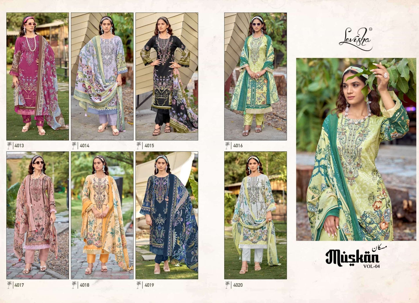 Levisha Muskan Vol 4 Cambric Cotton Embroidered Pakistani Suit - Amrah Wholesale