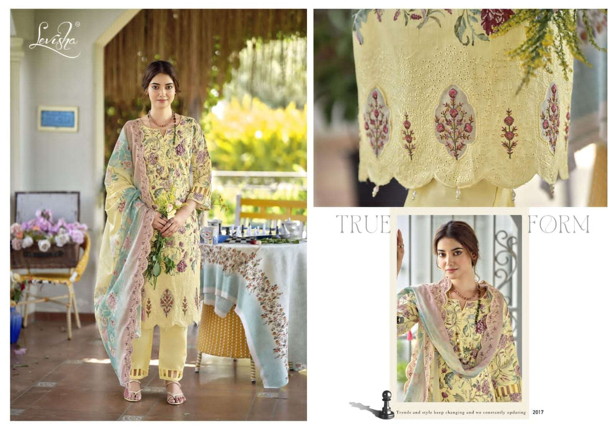 Levisha Nawazish Vol 2 Lawn Cotton Unstitched Pakistani Suit - Amrah Wholesale