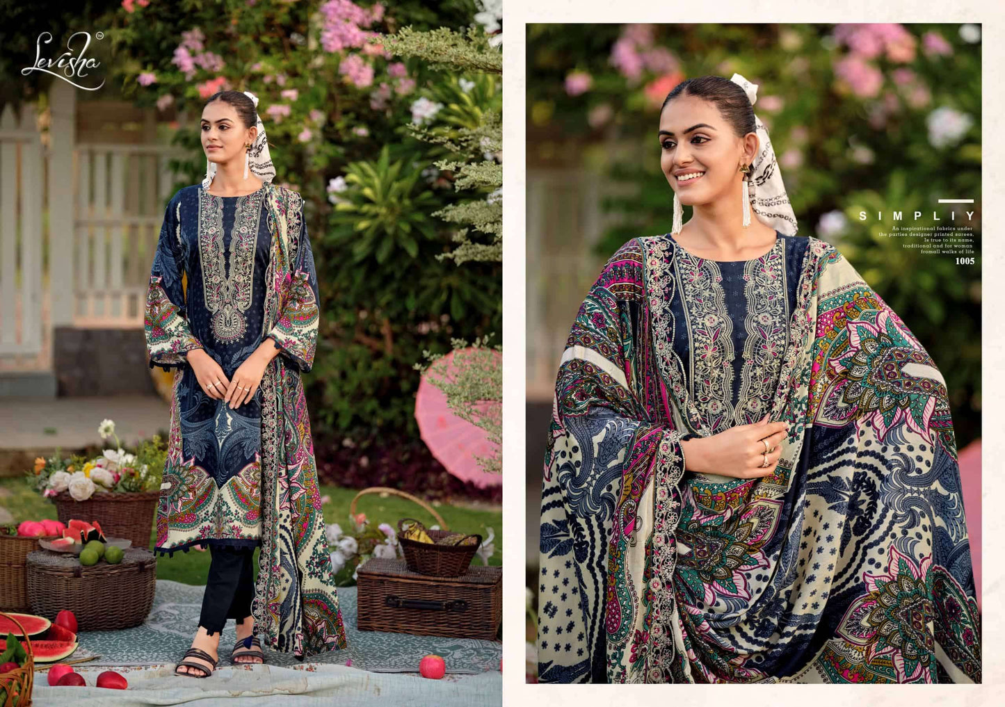 Levisha Needal Wonder Nx Vol 3 Rayon Viscose Pakistani Style Embroidered Salwar Suit Set