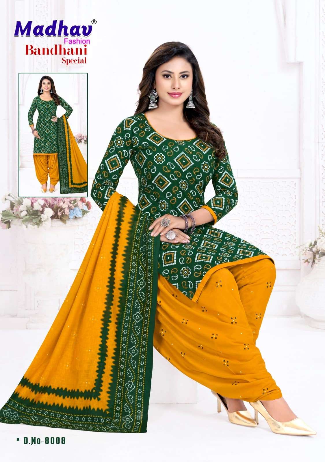 Madhav Fashion Bandhani Special Vol 8 Pure Cotton Bandhani Dress Material