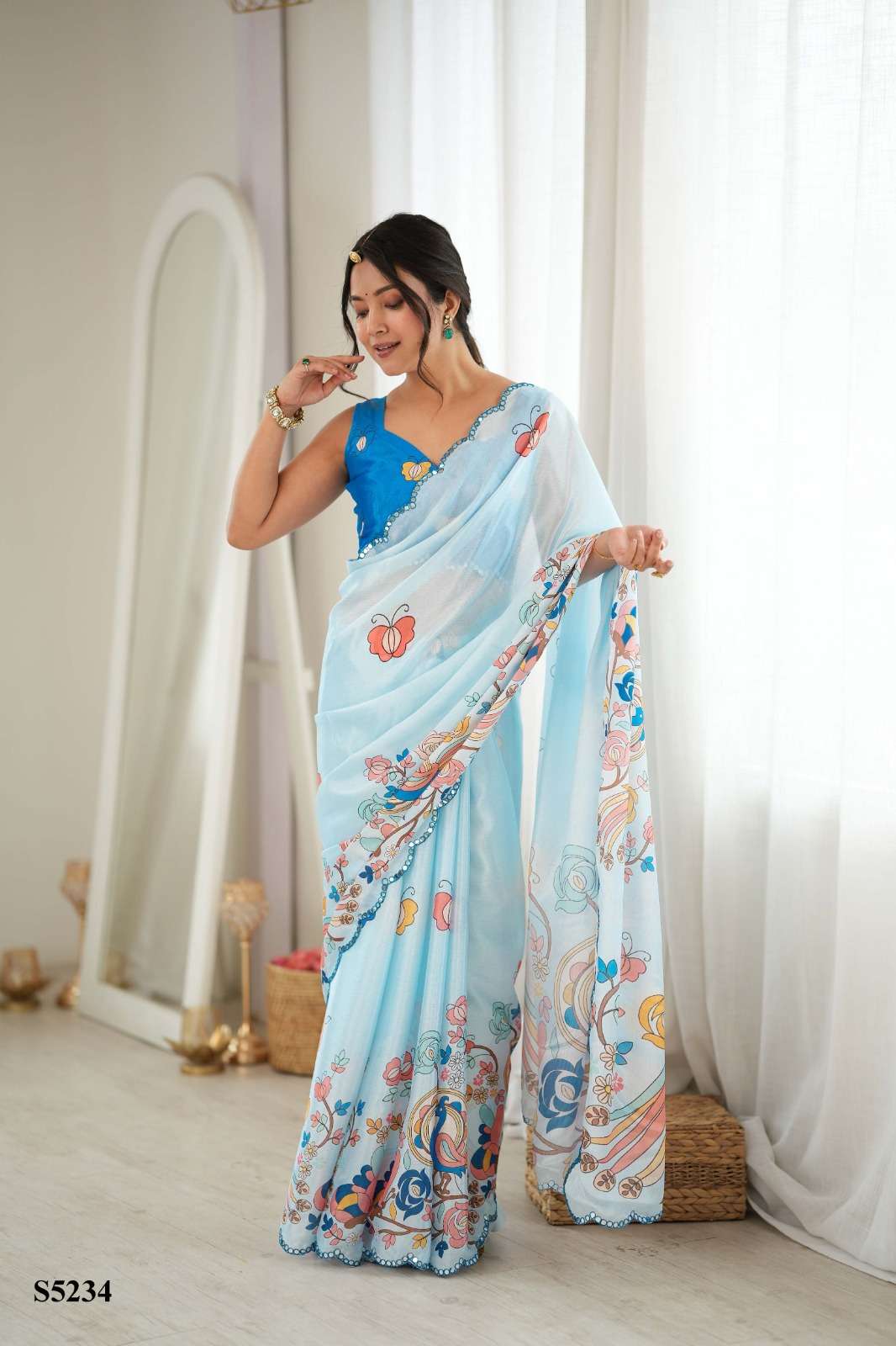 MAHOTSAV Charita S-5228 to S-5240 Chinon Printed Embroidery Saree