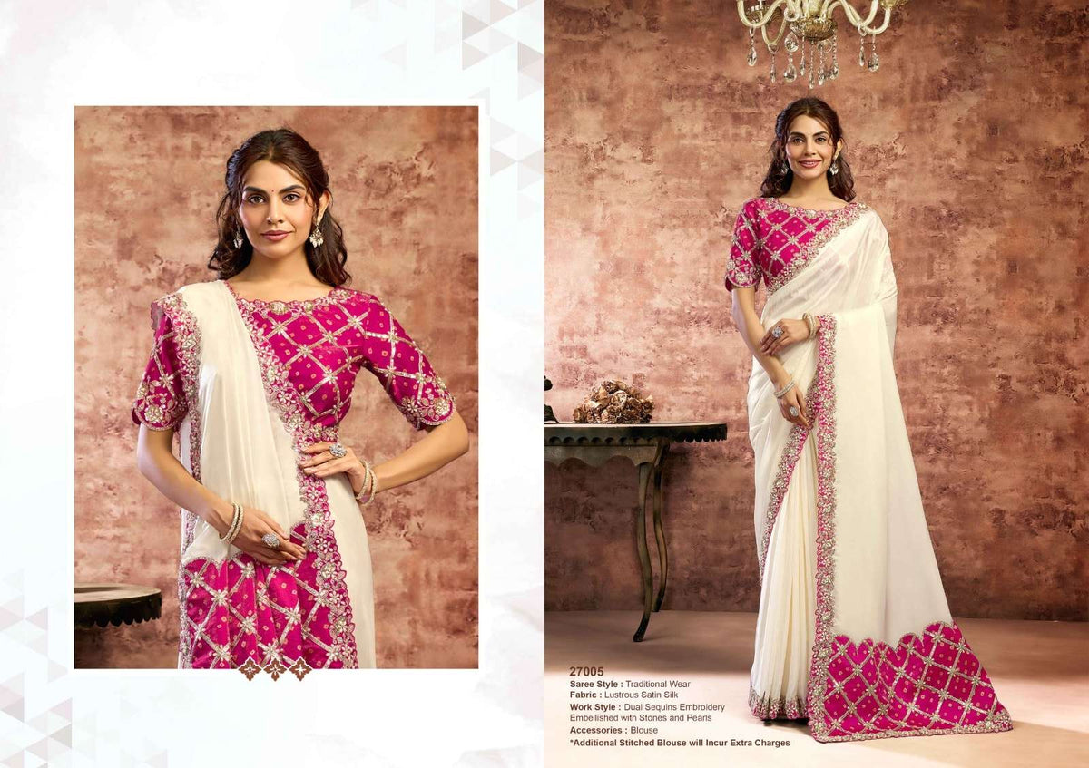Mahotsav Nayab Organza Satin Embroidery Saree