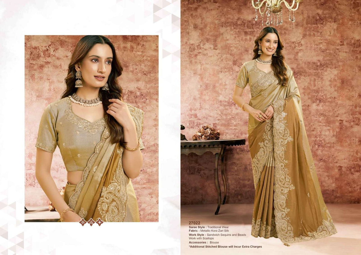 Mahotsav Nayab Organza Satin Embroidery Saree