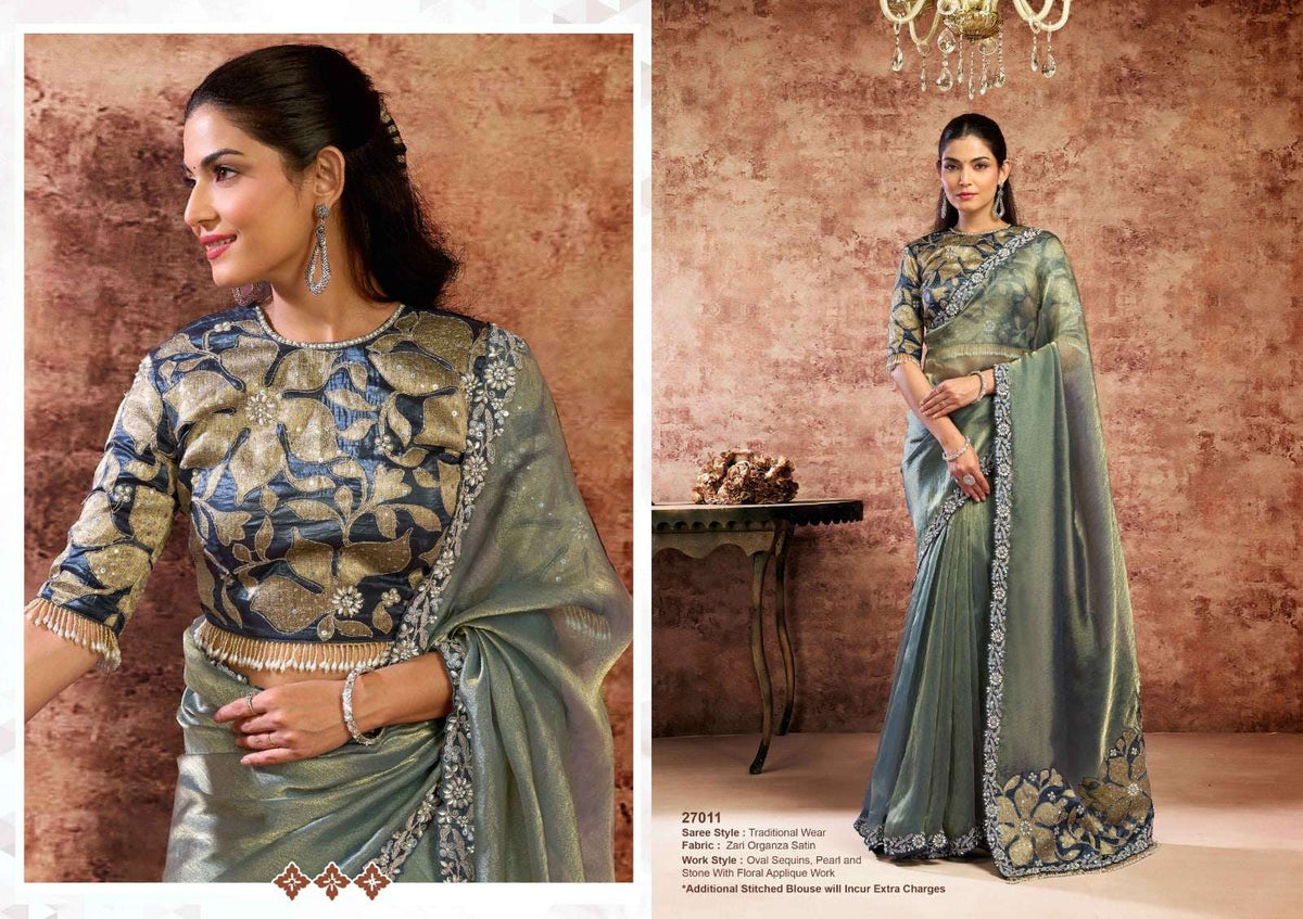 Mahotsav Nayab Organza Satin Embroidery Saree