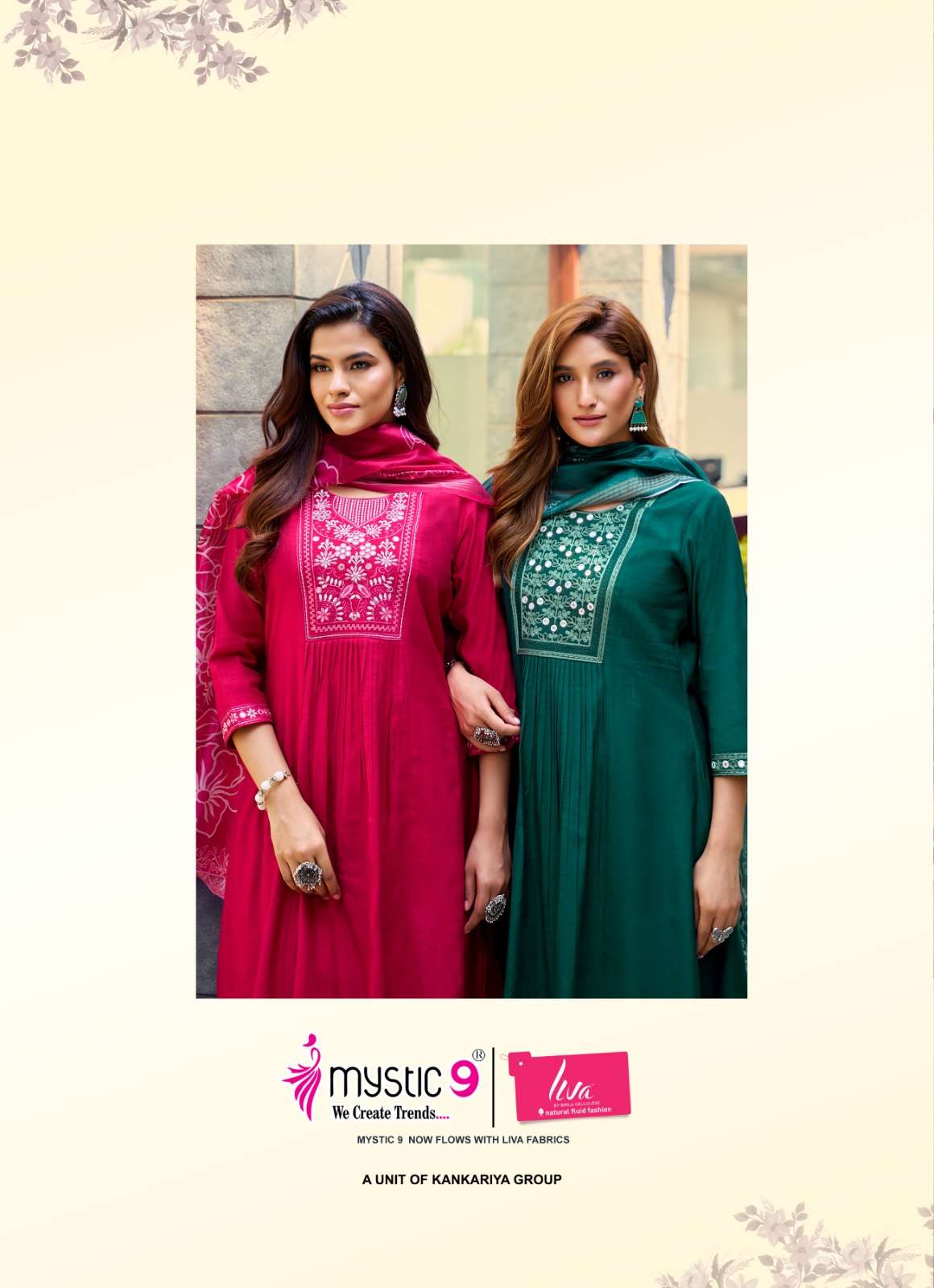 Mystic 9 Antra Vol 1 Vertican Kurti Pant Dupatta Set - Amrah Wholesale