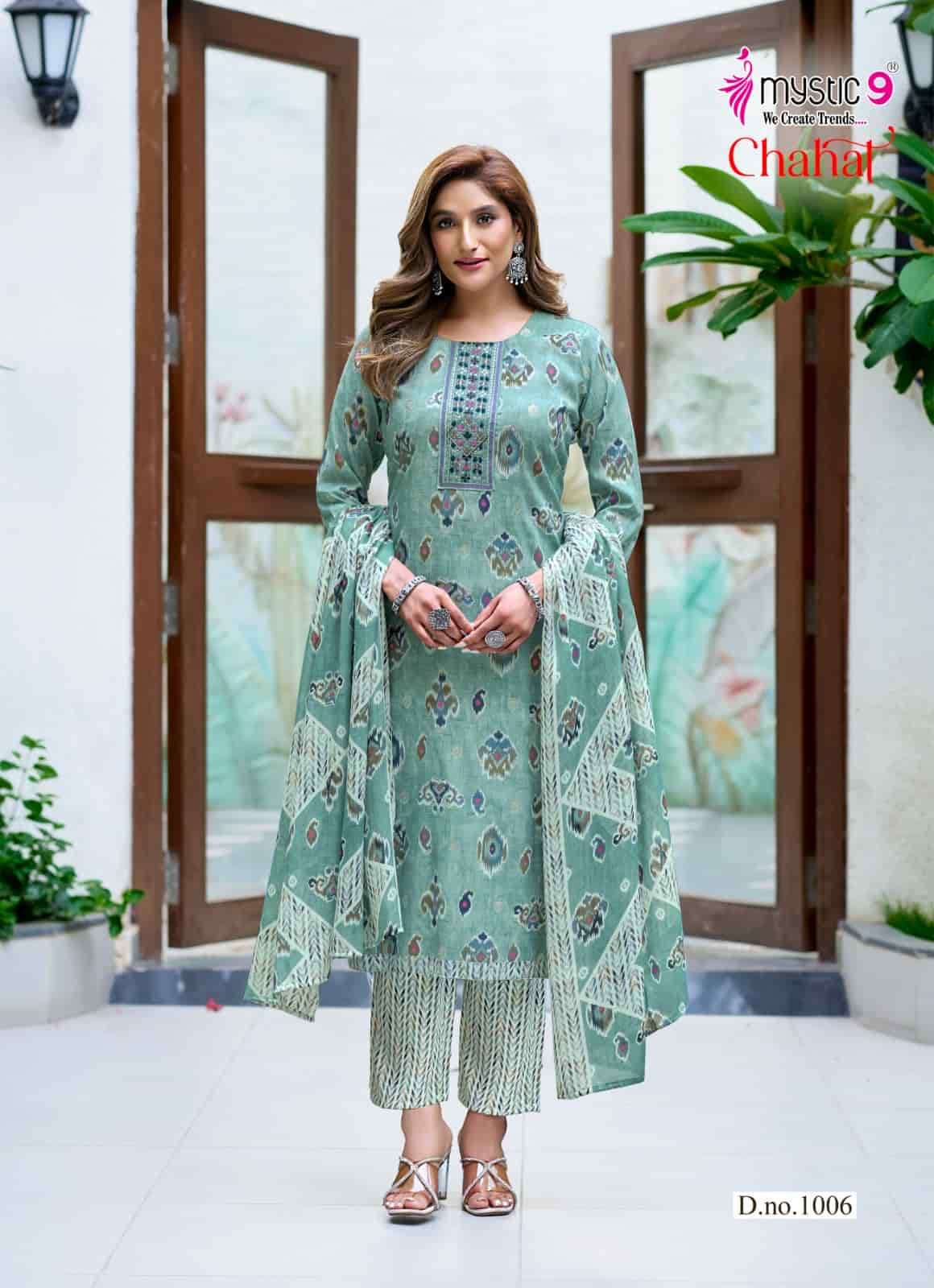 Mystic 9 Chahat Vol 1 Rayon Kurti Pant Dupatta Set