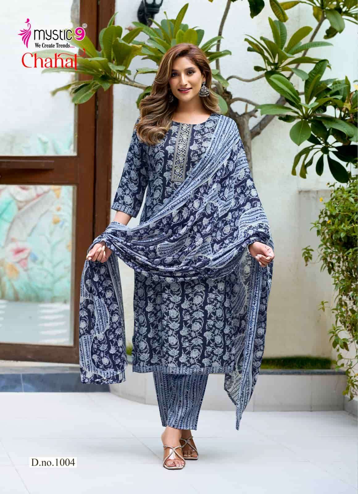 Mystic 9 Chahat Vol 1 Rayon Kurti Pant Dupatta Set