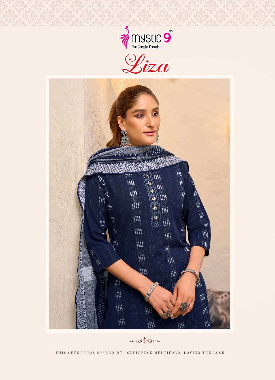 Mystic 9 Liza Vol 5 Handloom Cotton Kurti Pant Dupatta Set - Amrah Wholesale