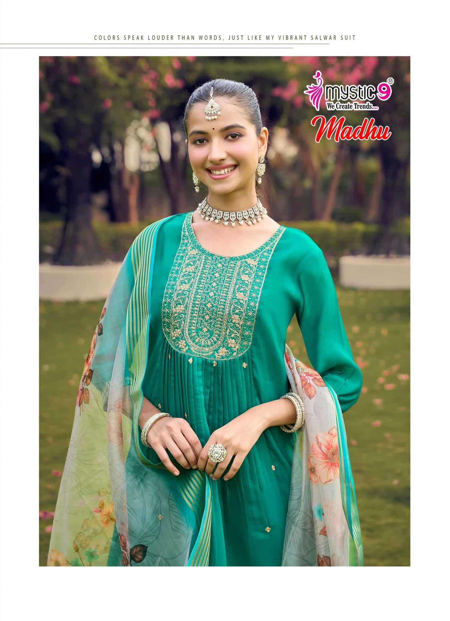 Mystic 9 Madhu Vol 1 Mul Chanderi Salwar Suit Set