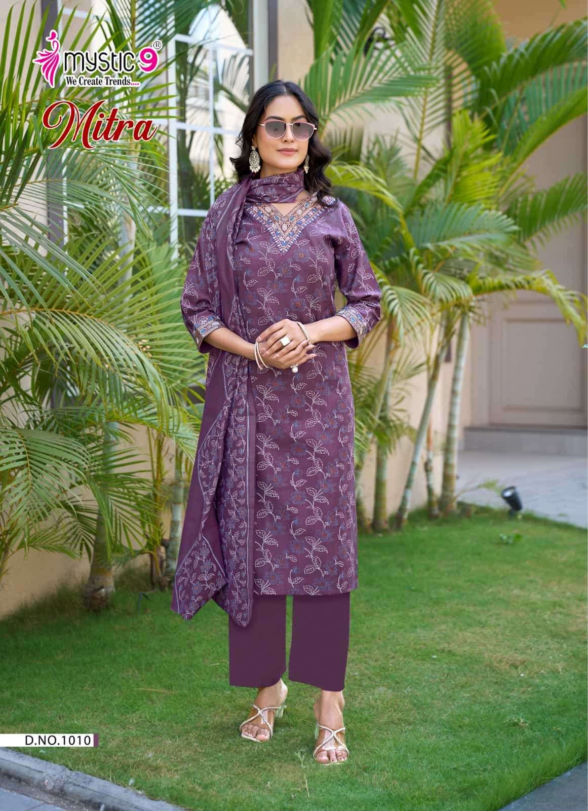Mystic 9 Mitra Vol 1 Kurti Pant Dupatta Set Wholesale Surat India - Amrah Wholesale