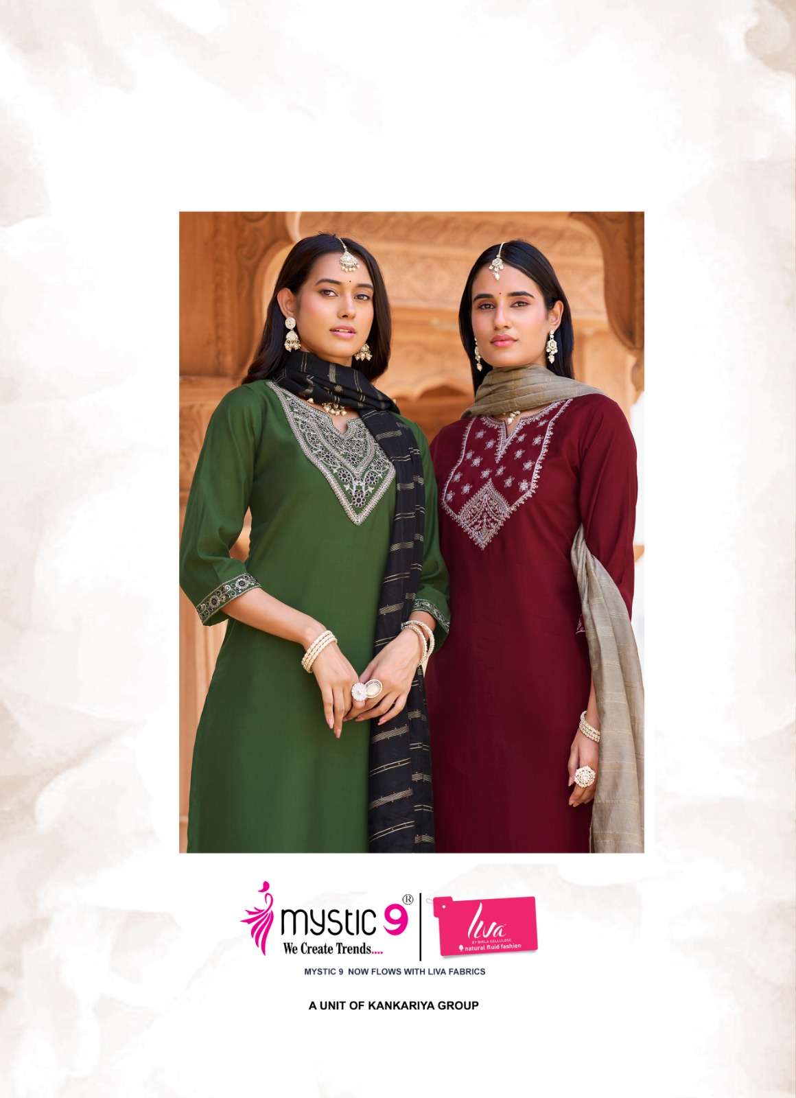 Mystic 9 Nidhi Vol 1 Roman Silk Kurti Pant Dupatta Set - Amrah Wholesale