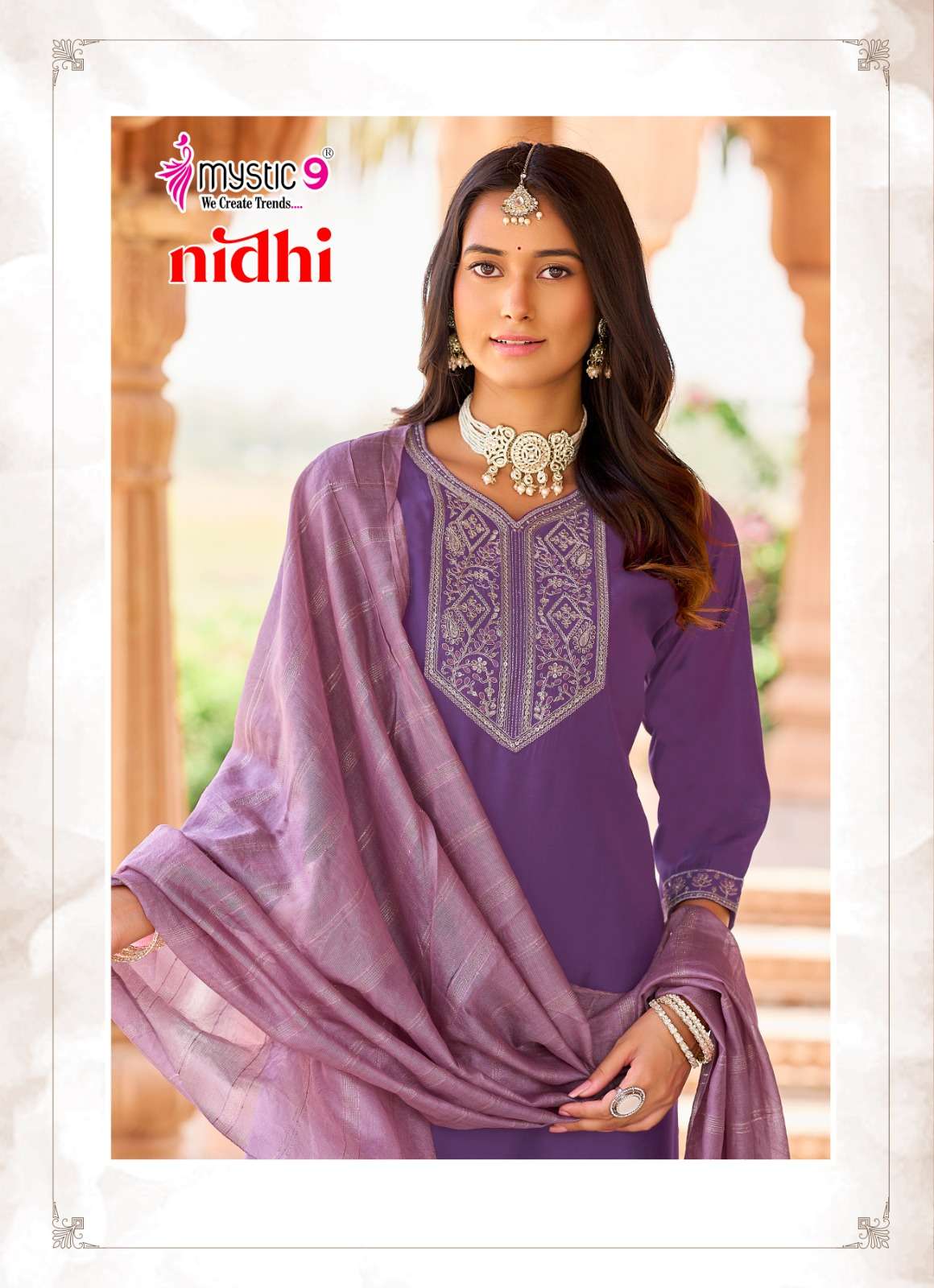 Mystic 9 Nidhi Vol 1 Roman Silk Kurti Pant Dupatta Set - Amrah Wholesale
