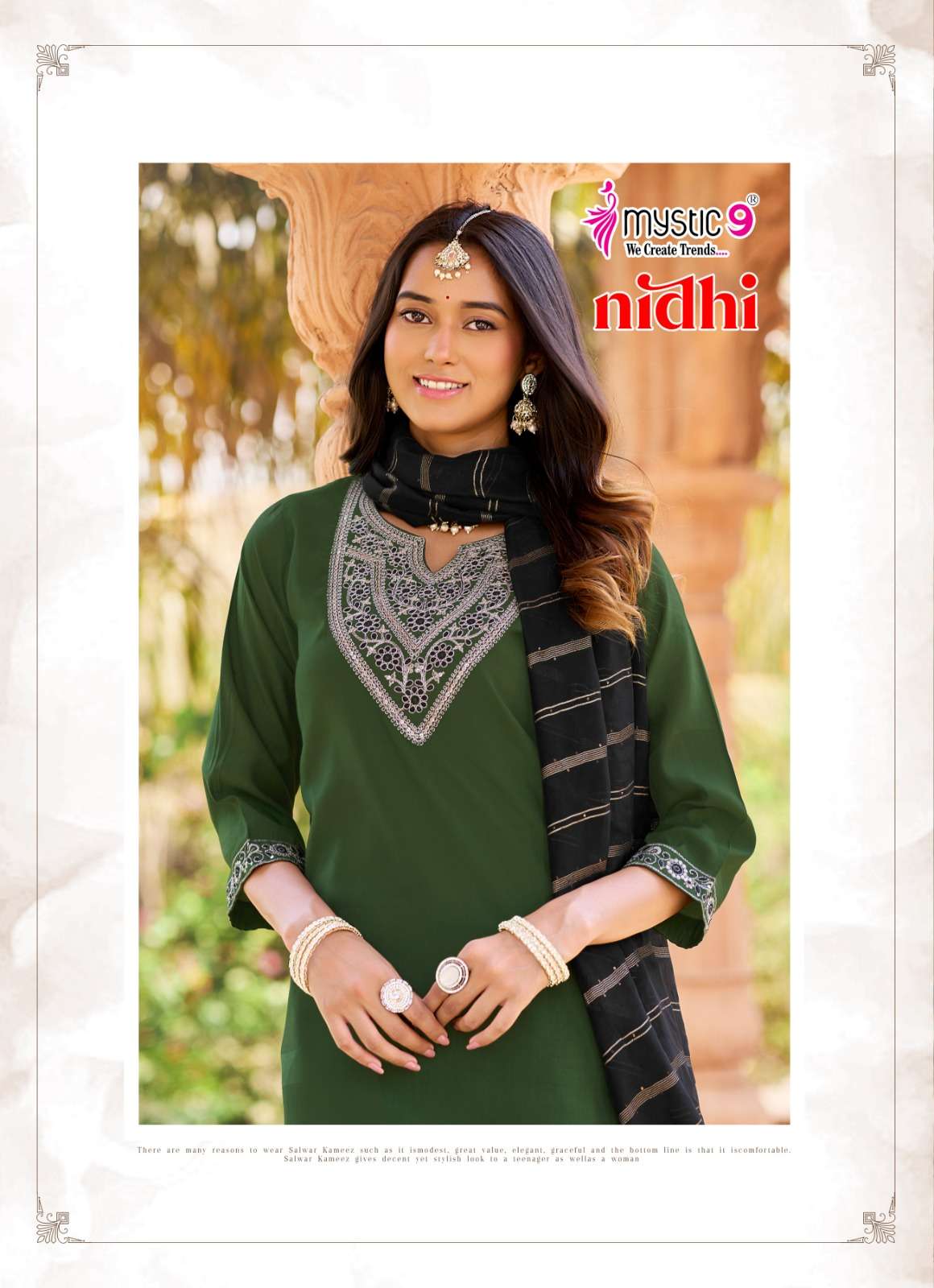 Mystic 9 Nidhi Vol 1 Roman Silk Kurti Pant Dupatta Set - Amrah Wholesale