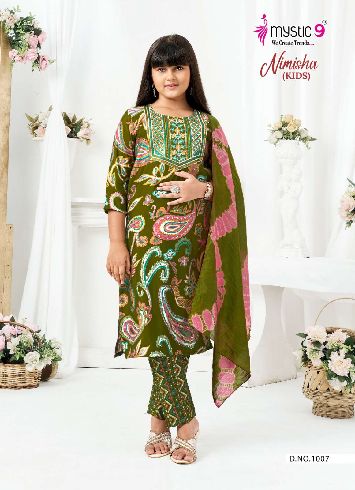 Mystic 9 Nimisha Kids Vol 1 Readymade Kids Wear 3 Piece Suit - Amrah Wholesale